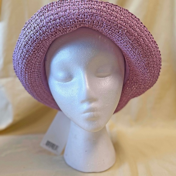 BUCKET HAT, WOVEN, LILAC, ONE SIZE, FLEXIBLE & PACKABLE, MODE CSG, TAG ON, NEVER - Picture 1 of 5
